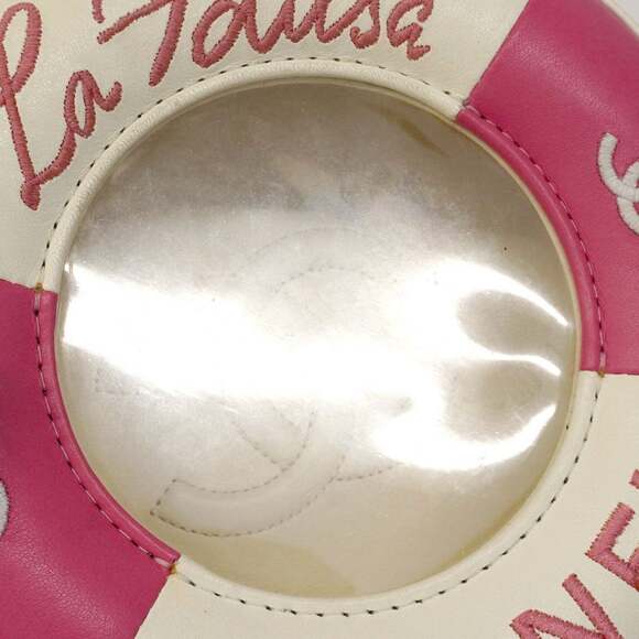 Chanel Shoulder Bag Chain Leather White Pink Champagne Women's P2454315 - Picture 10 of 15